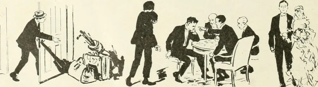 An illustration from Caricature. Wit and humor of a nation in picture, song and story, 1914, leaf 111