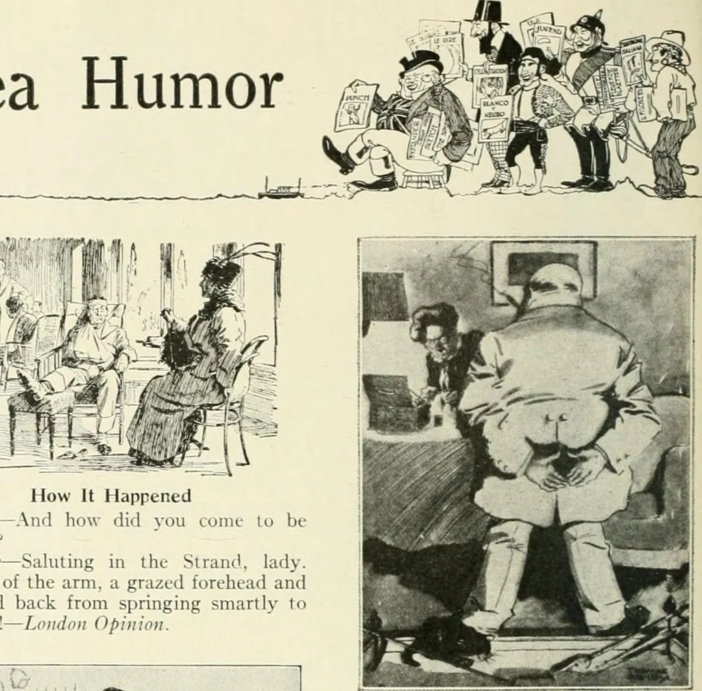 An illustration from Caricature. Wit and humor of a nation in picture, song and story, 1914, leaf 113