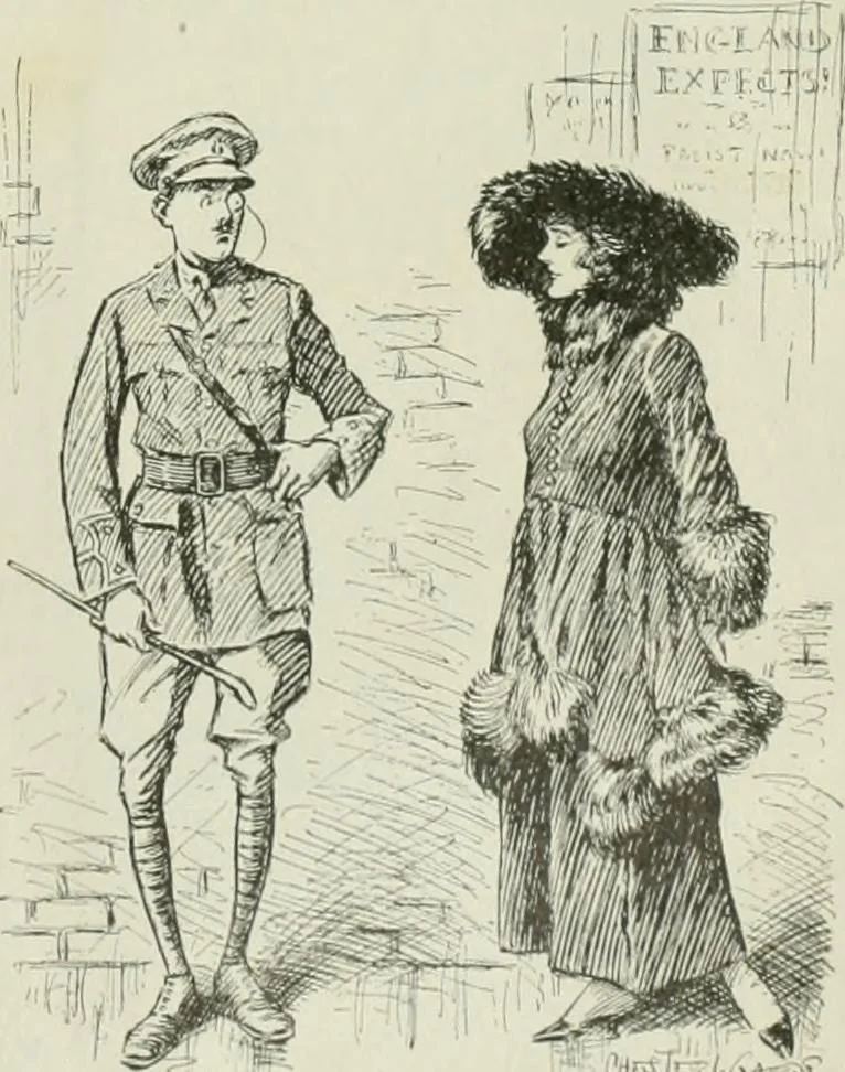 An illustration from Caricature. Wit and humor of a nation in picture, song and story, 1914, leaf 114