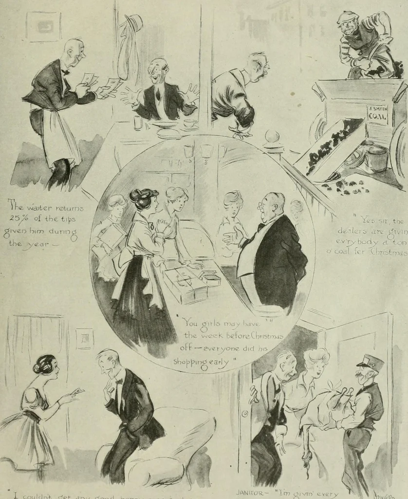 An illustration from Caricature. Wit and humor of a nation in picture, song and story, 1914, leaf 14