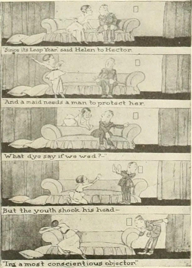 An illustration from Caricature. Wit and humor of a nation in picture, song and story, 1914, leaf 19