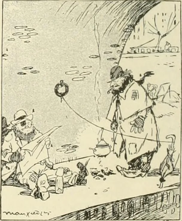 An illustration from Caricature. Wit and humor of a nation in picture, song and story, 1914, leaf 19