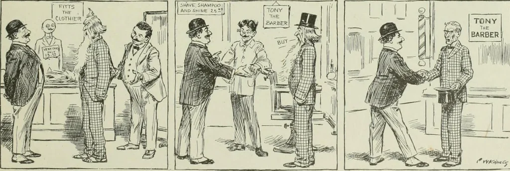 An illustration from Caricature. Wit and humor of a nation in picture, song and story, 1914, leaf 22