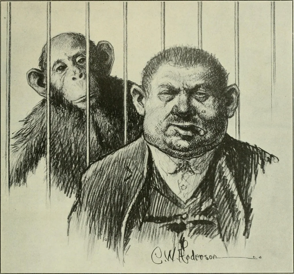 An illustration from Caricature. Wit and humor of a nation in picture, song and story, 1914, leaf 30
