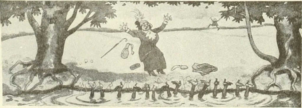 An illustration from Caricature. Wit and humor of a nation in picture, song and story, 1914, leaf 35