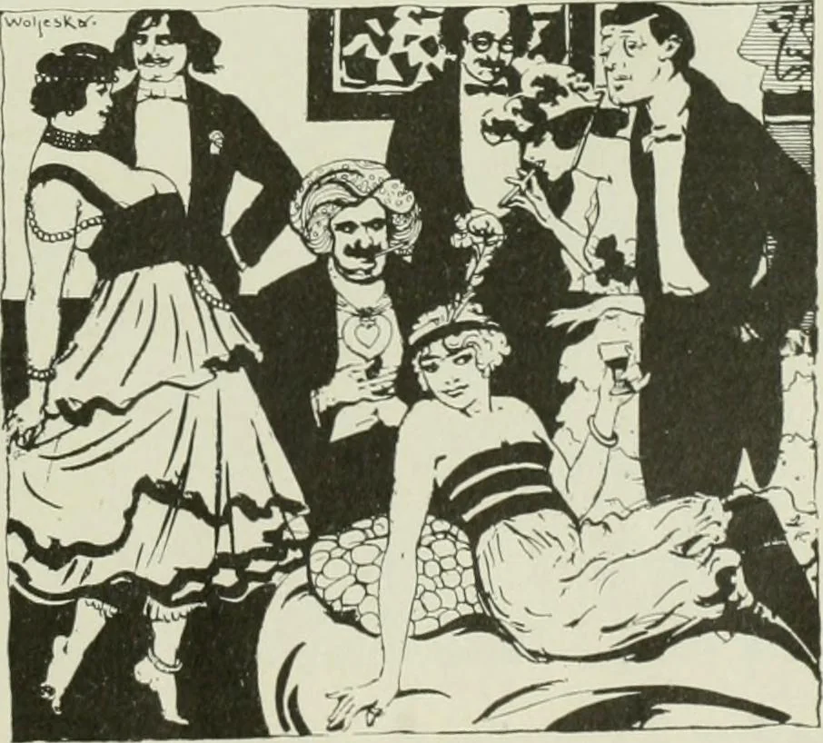 An illustration from Caricature. Wit and humor of a nation in picture, song and story, 1914, leaf 36