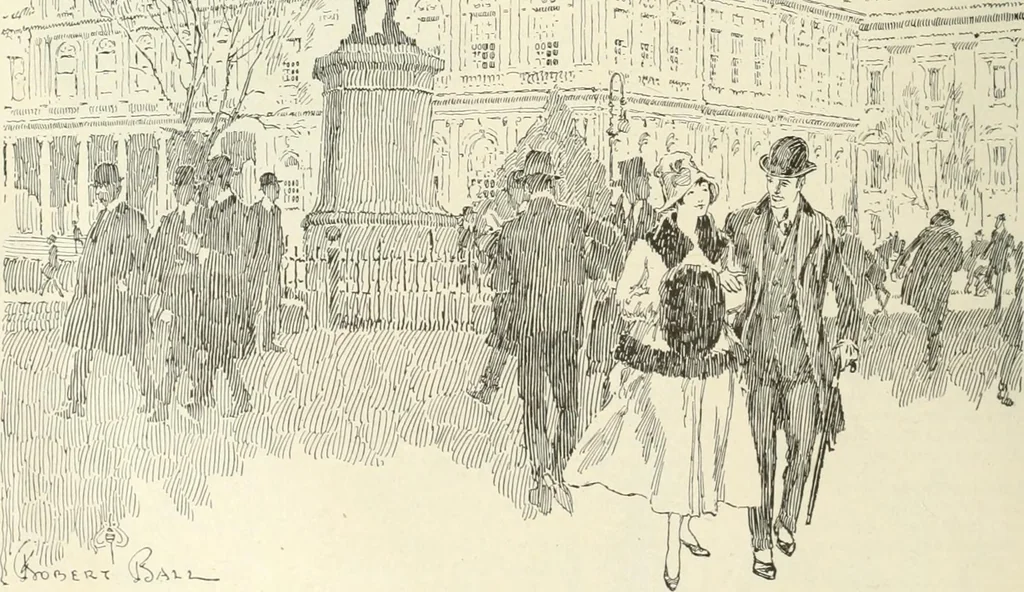 An illustration from Caricature. Wit and humor of a nation in picture, song and story, 1914, leaf 61