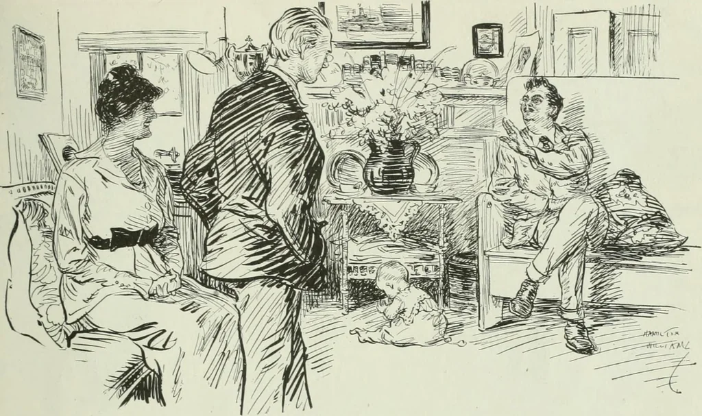 An illustration from Caricature. Wit and humor of a nation in picture, song and story, 1914, leaf 92