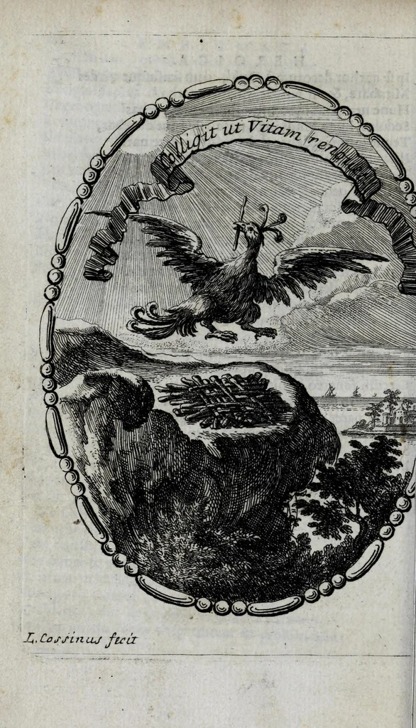 An illustration from Caroli de la Rue e Societate Jesu, Idyllia, 1672, leaf 64