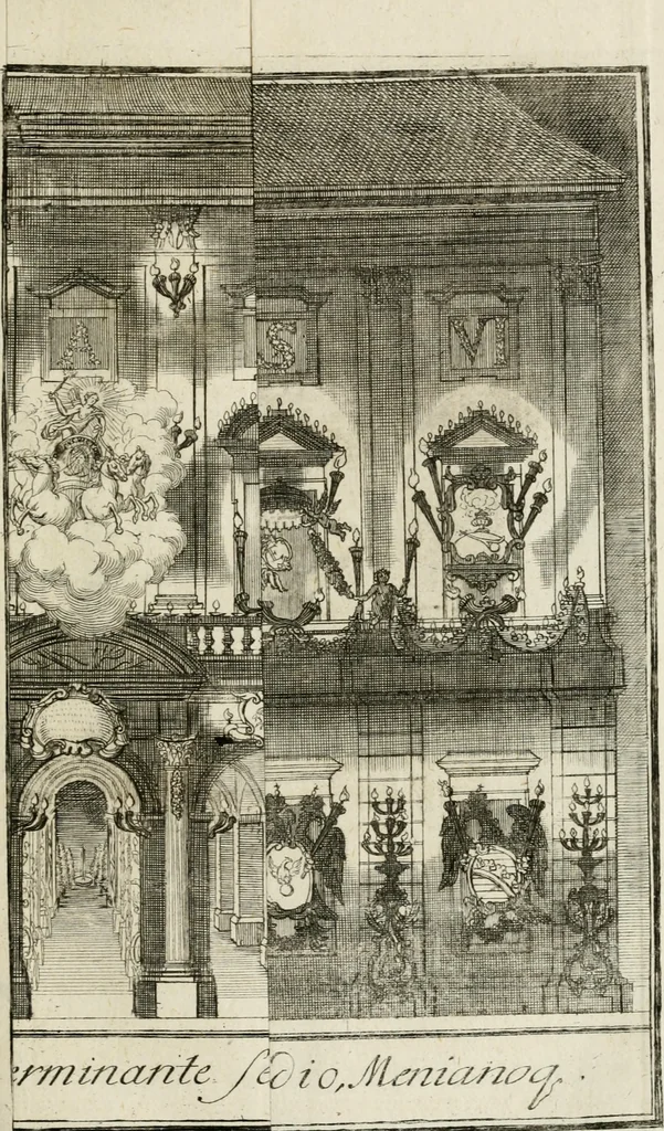 An illustration from Caroli Gustavi Heraei sacrae caes., majest., consiliarii, & rei antiquae, nec non feriundis numismatibus praefecti, Inscriptiones et symbola varii argumenti, 1734, leaf 130