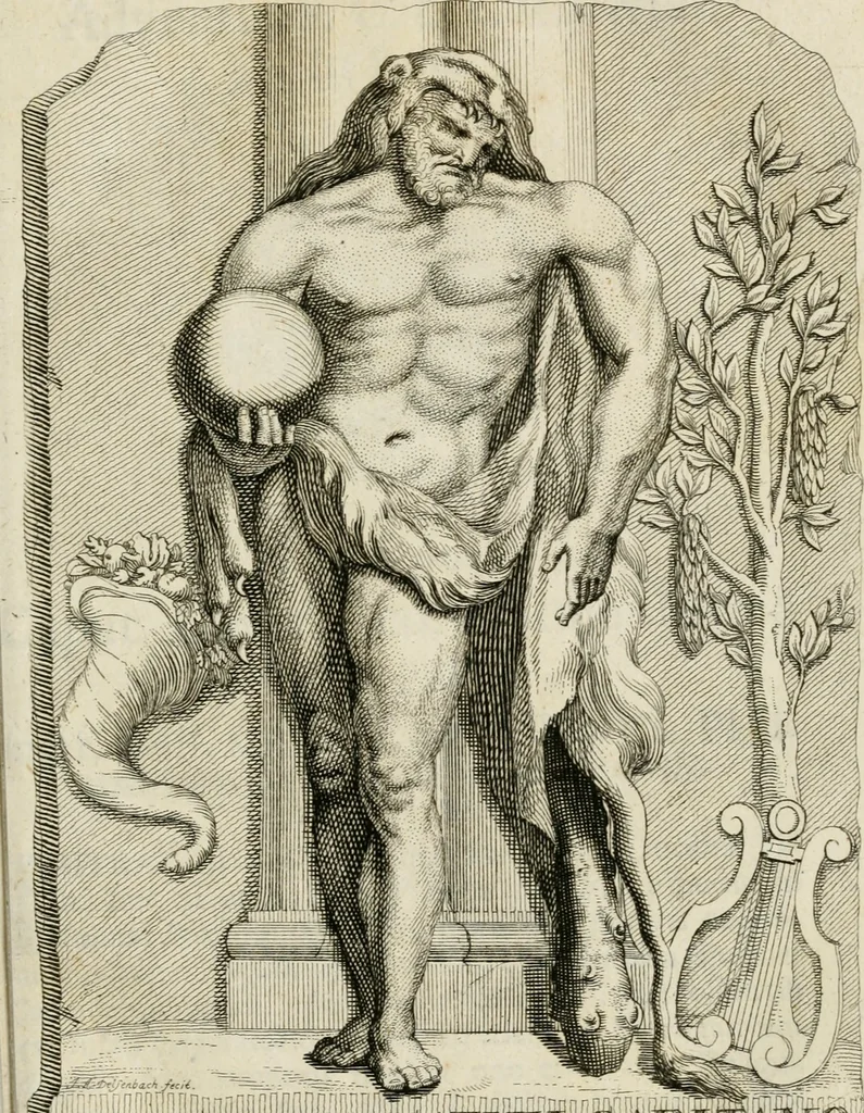 An illustration from Caroli Gustavi Heraei sacrae caes., majest., consiliarii, & rei antiquae, nec non feriundis numismatibus praefecti, Inscriptiones et symbola varii argumenti, 1734, leaf 18