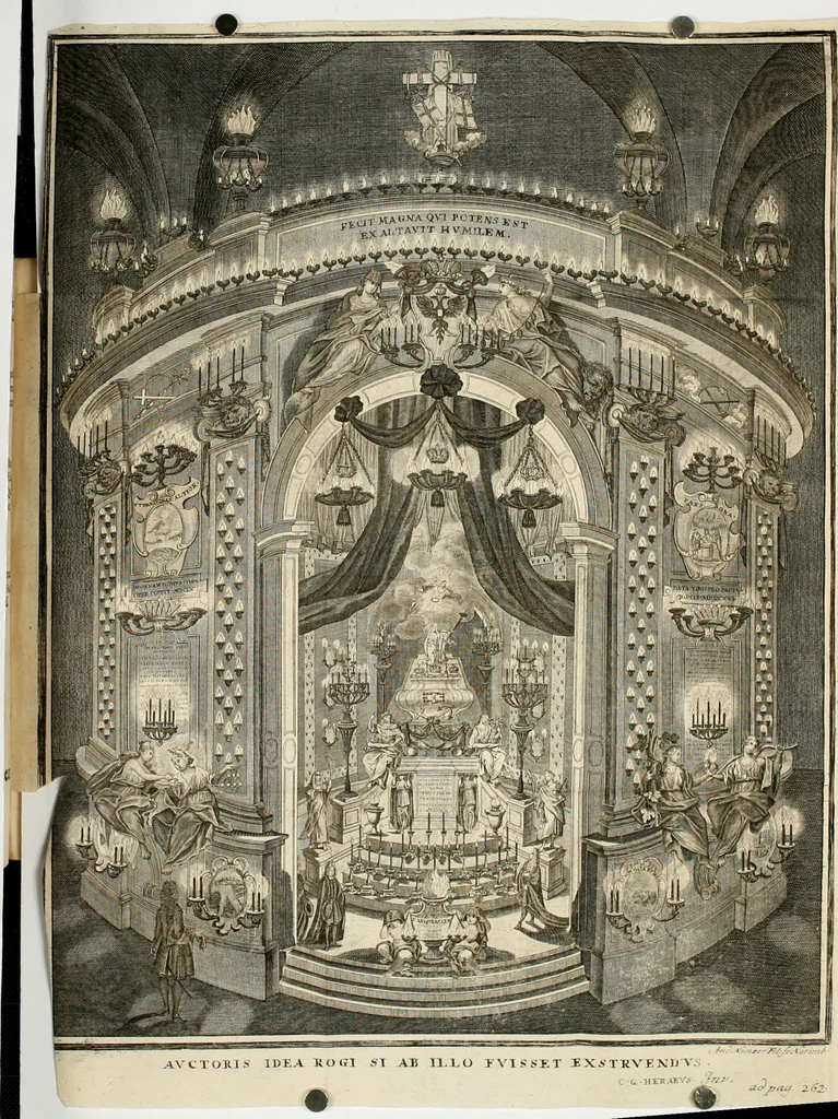 An illustration from Caroli Gustavi Heraei sacrae caes., majest., consiliarii, & rei antiquae, nec non feriundis numismatibus praefecti, Inscriptiones et symbola varii argumenti, 1734, leaf 287