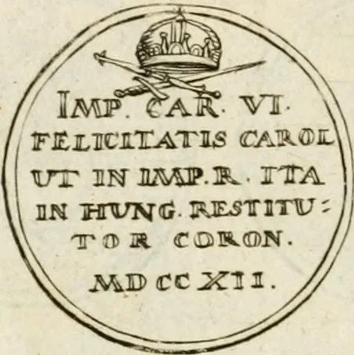 An illustration from Caroli Gustavi Heraei sacrae caes., majest., consiliarii, & rei antiquae, nec non feriundis numismatibus praefecti, Inscriptiones et symbola varii argumenti, 1734, leaf 29