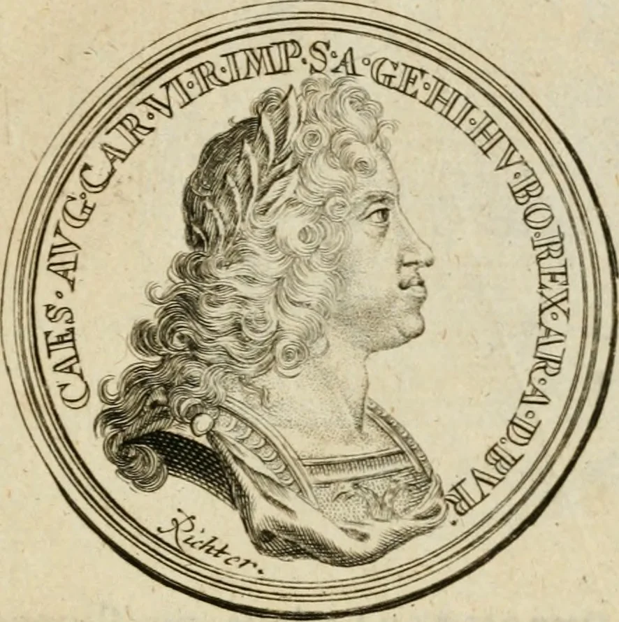 An illustration from Caroli Gustavi Heraei sacrae caes., majest., consiliarii, & rei antiquae, nec non feriundis numismatibus praefecti, Inscriptiones et symbola varii argumenti, 1734, leaf 52