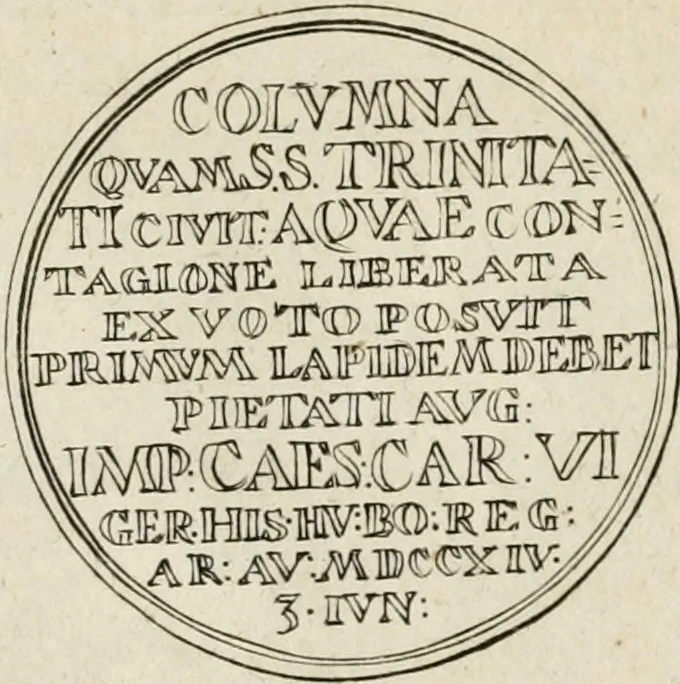 An illustration from Caroli Gustavi Heraei sacrae caes., majest., consiliarii, & rei antiquae, nec non feriundis numismatibus praefecti, Inscriptiones et symbola varii argumenti, 1734, leaf 78