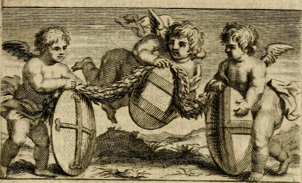 An illustration from Caroli Ruaei e Societate Jesu Carminum libri quatuor, 1688, leaf 12