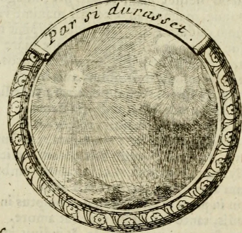 An illustration from Caroli Ruaei e Societate Jesu Carminum libri quatuor, 1688, leaf 166