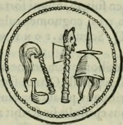 An illustration from Caroli Sigonii Fasti consvlares ac triumphi acti à Romvlo rege vsqve ad Ti. Caesarem : eivsdem in fastos, et trivmphos, idest in vniversam romanam historiam commentarius : eiusdem de nominibus romanorum liber, 1556, leaf 358