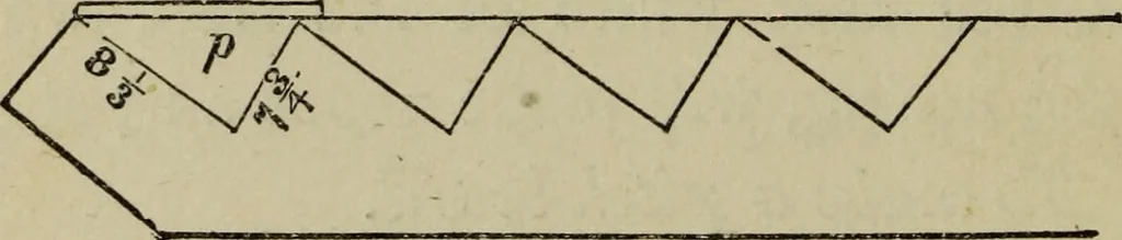 An illustration from The carpenter's and joiner's hand-book : containing a complete treatise on framing hip and valley roofs ..., 1888, leaf 43