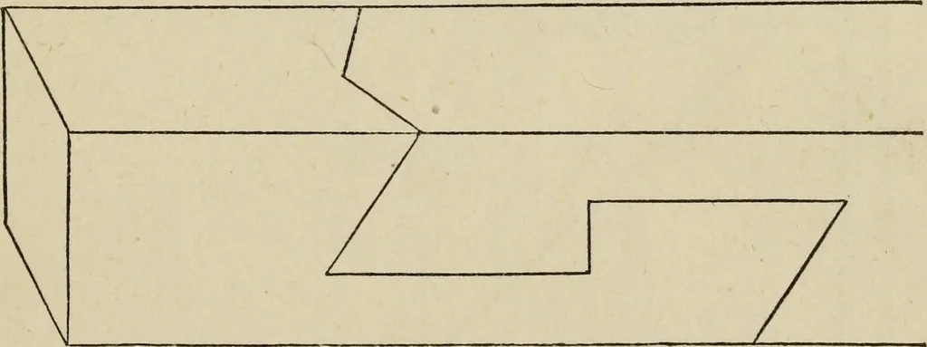 An illustration from The carpenter's and joiner's hand-book : containing a complete treatise on framing hip and valley roofs ..., 1888, leaf 50