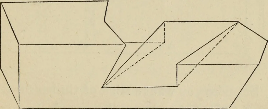 An illustration from The carpenter's and joiner's hand-book : containing a complete treatise on framing hip and valley roofs ..., 1888, leaf 50