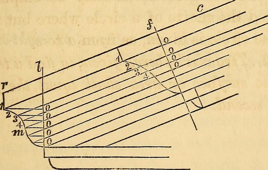 An illustration from The carpenter's and joiner's hand-book: containing a complete treatise on framing hip and valley roofs. Together with much valuable instruction for all mechanics and amateurs, useful rules, tables, etc. ... Illustrated by thirty-seven engravings, 1863, leaf 34