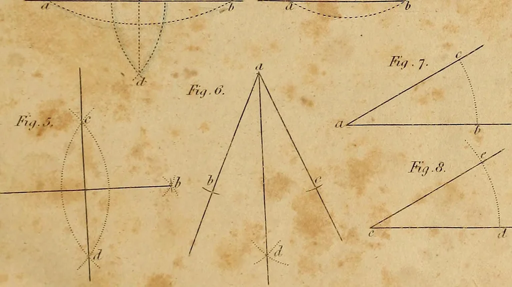 An illustration from The carpenter's new guide: being a complete book of lines for carpentry and joinery. Treating fully on practical geometry, soffits, brick and plaster groins ... with a great variety of designs for roofs, trussed girders ... with many other things entirely new: the whole founded on true geometrical principles; the theory and practice well explained and fully exemplified on eighty-four copper-plates; including some observations and calculations on the strength of timber, 1830, leaf 18