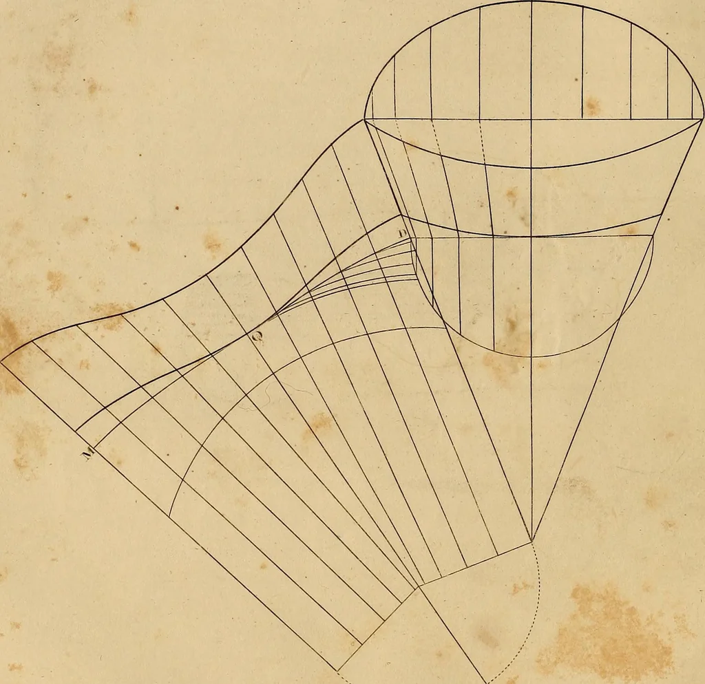 An illustration from The carpenter's new guide: being a complete book of lines for carpentry and joinery. Treating fully on practical geometry, soffits, brick and plaster groins ... with a great variety of designs for roofs, trussed girders ... with many other things entirely new: the whole founded on true geometrical principles; the theory and practice well explained and fully exemplified on eighty-four copper-plates; including some observations and calculations on the strength of timber, 1830, leaf 63