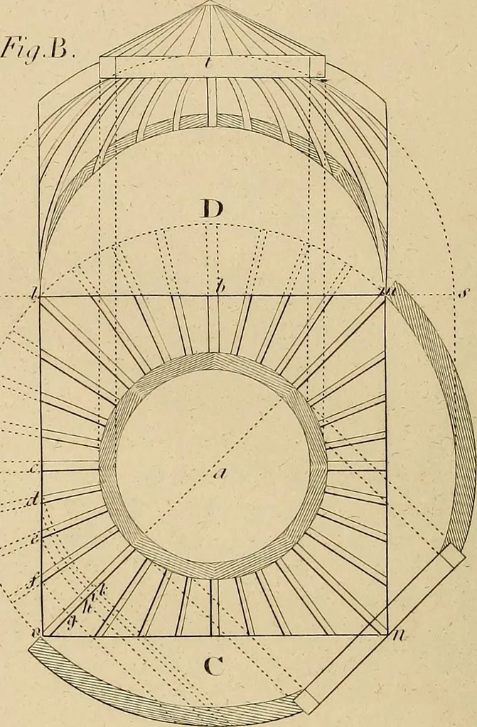 An illustration from The carpenter's new guide: being a complete book of lines for carpentry and joinery, 1848, leaf 109