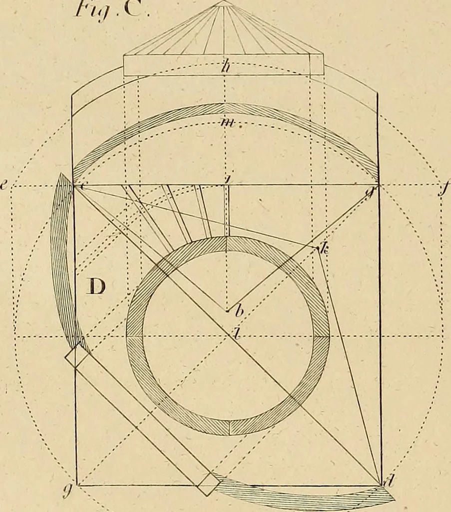 An illustration from The carpenter's new guide: being a complete book of lines for carpentry and joinery, 1848, leaf 109