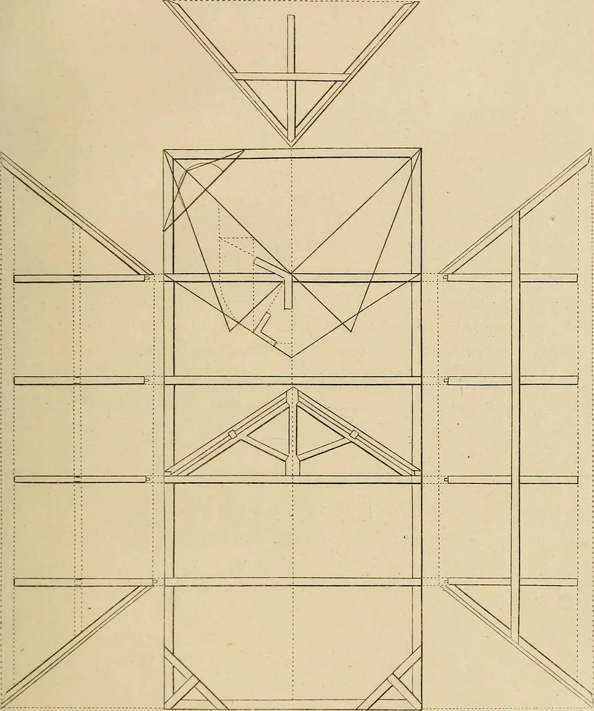 An illustration from The carpenter's new guide: being a complete book of lines for carpentry and joinery, 1848, leaf 118