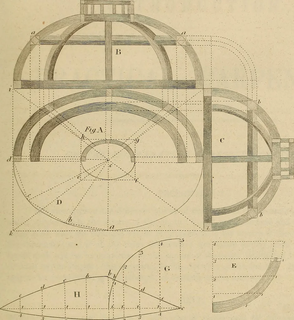 An illustration from The carpenter's new guide: being a complete book of lines for carpentry and joinery, 1848, leaf 130
