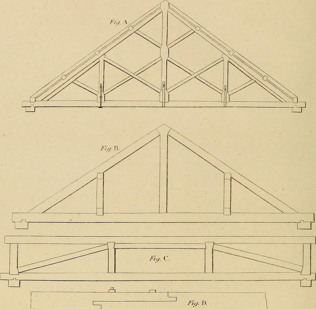 An illustration from The carpenter's new guide: being a complete book of lines for carpentry and joinery, 1848, leaf 155