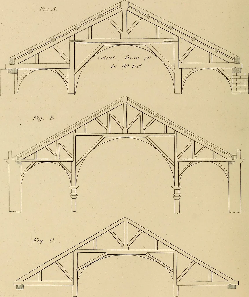 An illustration from The carpenter's new guide: being a complete book of lines for carpentry and joinery, 1848, leaf 167