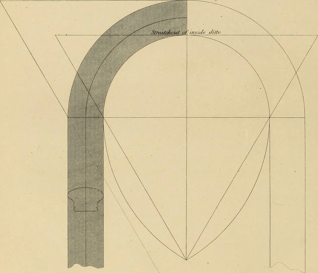 An illustration from The carpenter's new guide: being a complete book of lines for carpentry and joinery, 1848, leaf 191