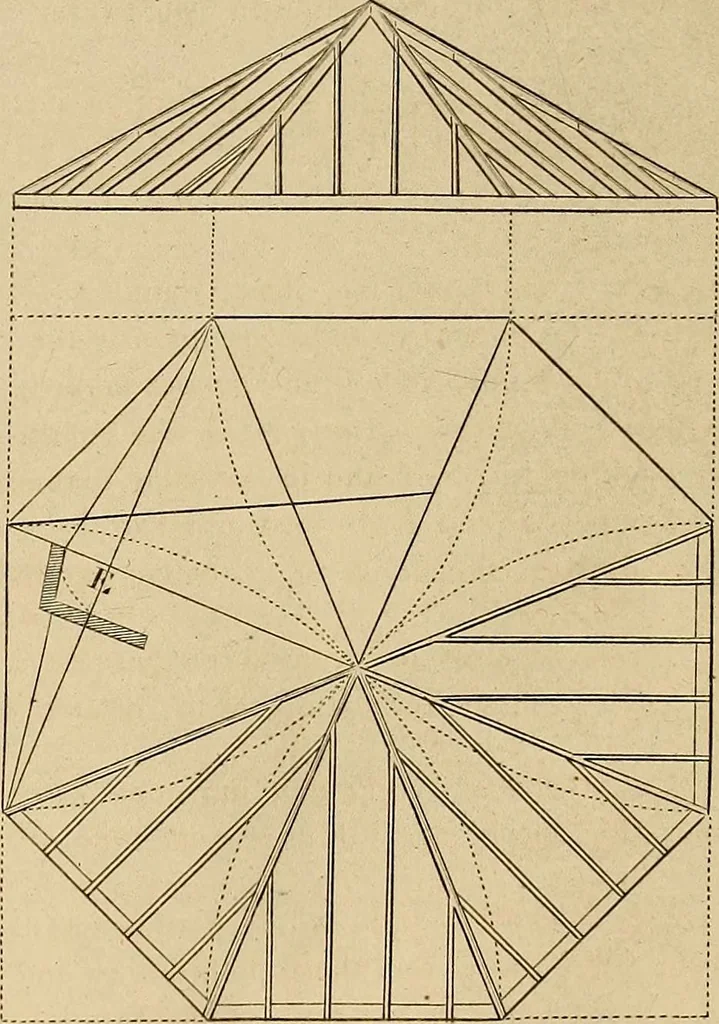 An illustration from The carpenter's new guide: being a complete book of lines for carpentry and joinery, 1848, leaf 269