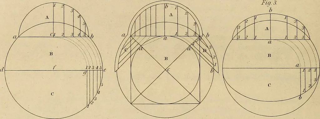 An illustration from The carpenter's new guide: being a complete book of lines for carpentry and joinery, 1848, leaf 45