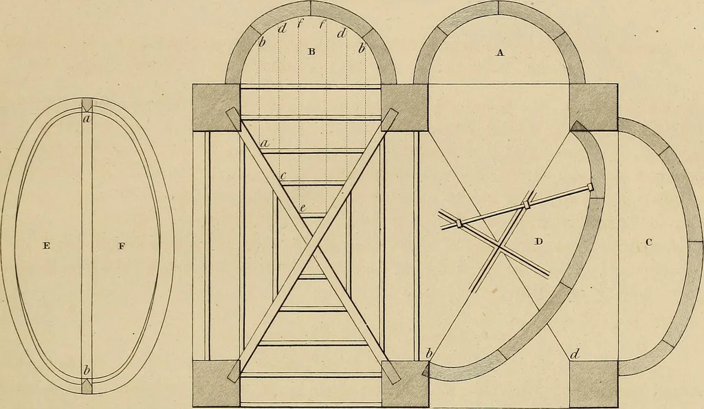 An illustration from The carpenter's new guide: being a complete book of lines for carpentry and joinery, 1848, leaf 76
