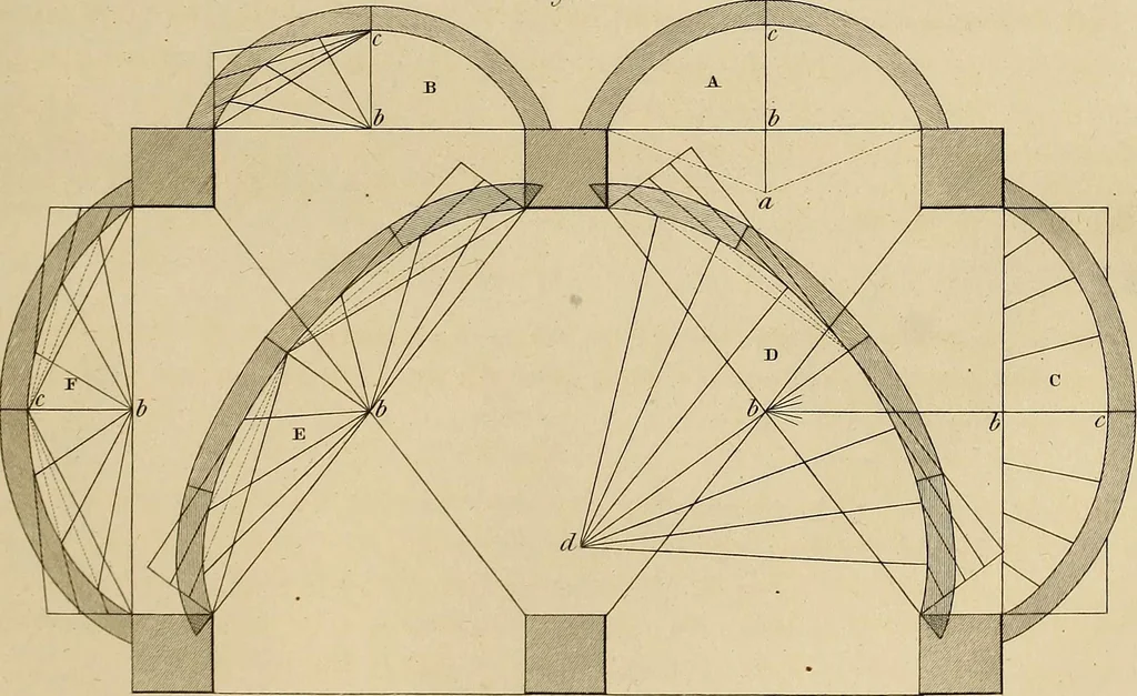 An illustration from The carpenter's new guide: being a complete book of lines for carpentry and joinery, 1848, leaf 76