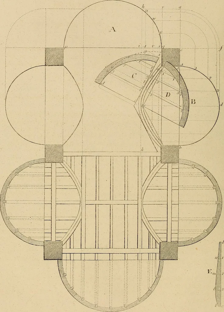 An illustration from The carpenter's new guide: being a complete book of lines for carpentry and joinery, 1848, leaf 85