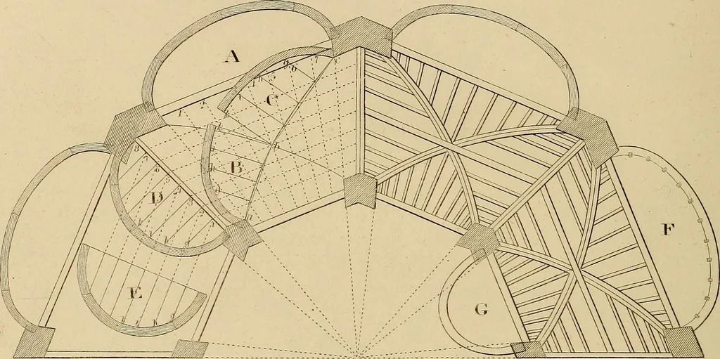 An illustration from The carpenter's new guide: being a complete book of lines for carpentry and joinery, 1848, leaf 91