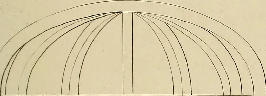 An illustration from The carpenter's new guide; a complete book of lines for carpentry and joinery, treating fully on practical geometry, soffits, groins, niches, roofs, and domes, and containing a great variety of original designs. Also a full exemplification of the theory and practice of stair building, cornices, mouldings, and dressings of every description. Including also some observations and calculations on the strength of timber, 1854, leaf 102