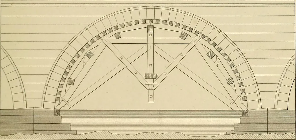 An illustration from The carpenter's new guide; a complete book of lines for carpentry and joinery, treating fully on practical geometry, soffits, groins, niches, roofs, and domes, and containing a great variety of original designs. Also a full exemplification of the theory and practice of stair building, cornices, mouldings, and dressings of every description. Including also some observations and calculations on the strength of timber, 1854, leaf 174