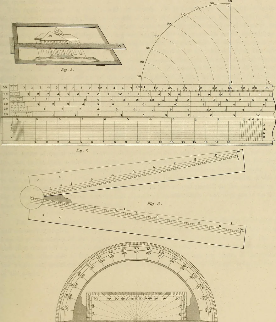 An illustration from The carpenter's new guide; a complete book of lines for carpentry and joinery, treating fully on practical geometry, soffits, groins, niches, roofs, and domes, and containing a great variety of original designs. Also a full exemplification of the theory and practice of stair building, cornices, mouldings, and dressings of every description. Including also some observations and calculations on the strength of timber, 1854, leaf 44