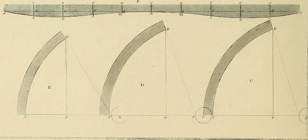 An illustration from The carpenter's new guide; a complete book of lines for carpentry and joinery, treating fully on practical geometry, soffits, groins, niches, roofs, and domes, and containing a great variety of original designs. Also a full exemplification of the theory and practice of stair building, cornices, mouldings, and dressings of every description. Including also some observations and calculations on the strength of timber, 1854, leaf 99