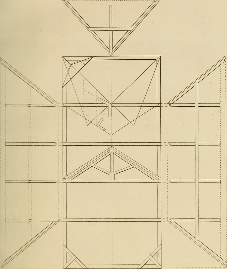 An illustration from The carpenter's new guide: being a complete book of lines for carpentry and joinery, 1850, leaf 118