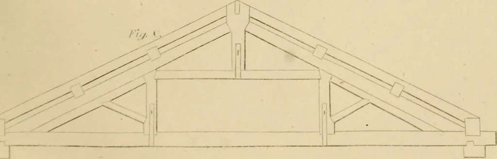 An illustration from The carpenter's new guide: being a complete book of lines for carpentry and joinery, 1850, leaf 152