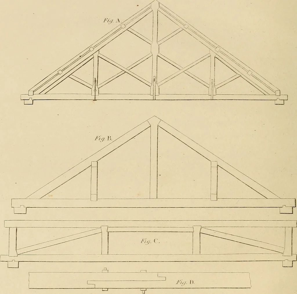 An illustration from The carpenter's new guide: being a complete book of lines for carpentry and joinery, 1850, leaf 155