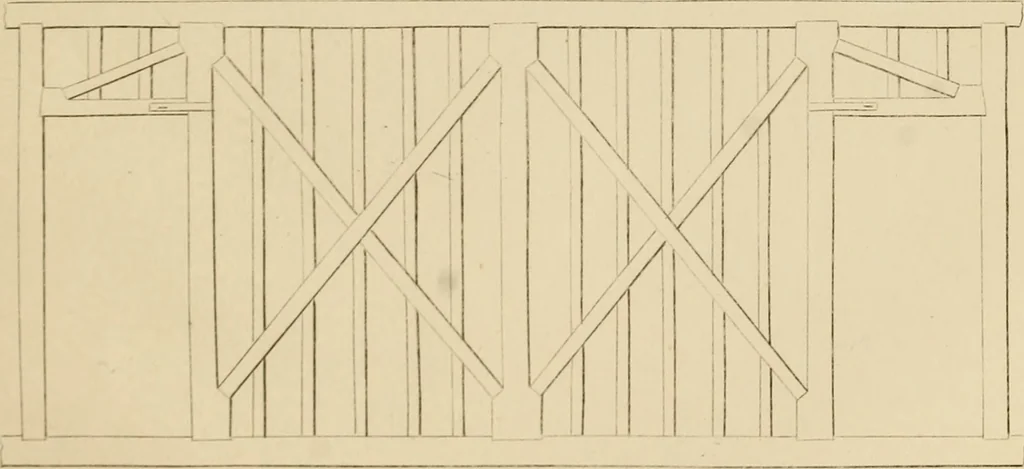 An illustration from The carpenter's new guide: being a complete book of lines for carpentry and joinery, 1850, leaf 158