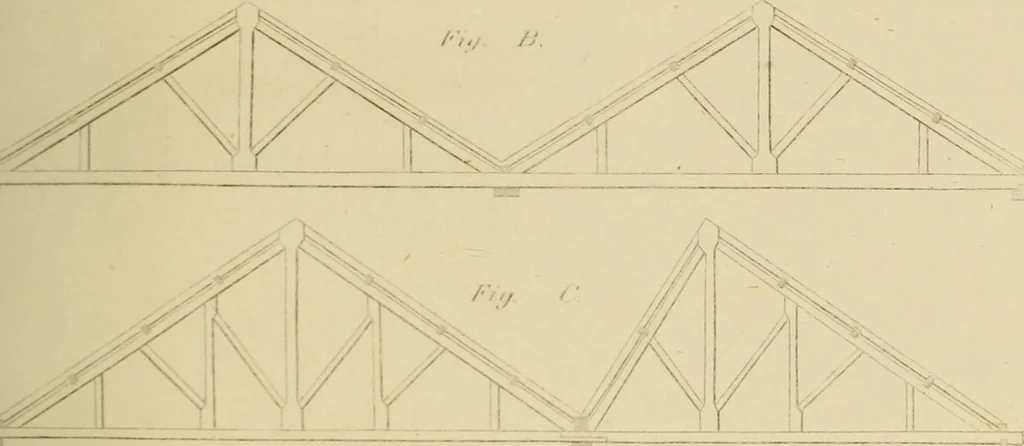 An illustration from The carpenter's new guide: being a complete book of lines for carpentry and joinery, 1850, leaf 164